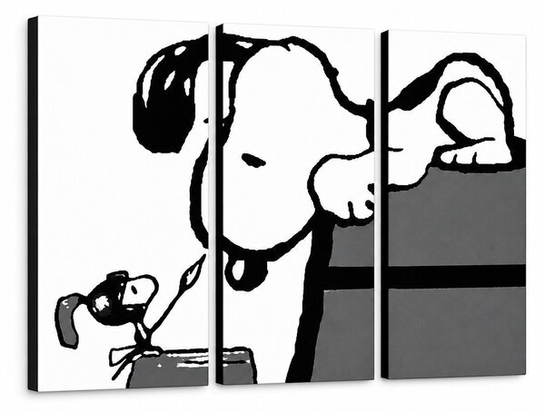 Tablou POP ART pictat manual SNOOPY 3 părți snoopy3 - 60x40 cm