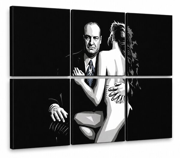 Tablou POP ART pictat manual SOPRANOS 6 bucăți sop2 - 90x60 cm