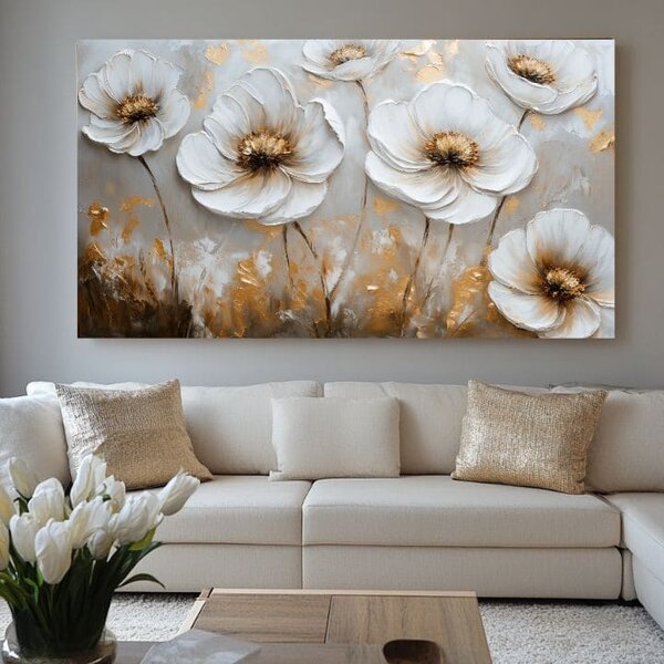 Pictură de flori dansatoare | finisată de mâna artistului - 40x60 cm