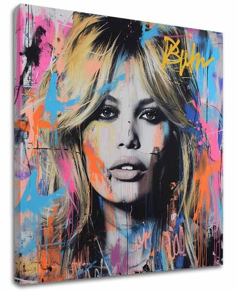 Reproducere pe pânză Brigitte Bardot - Frumusețe capturată pe pânză | finisată de mâna artistului - 60x60 cm