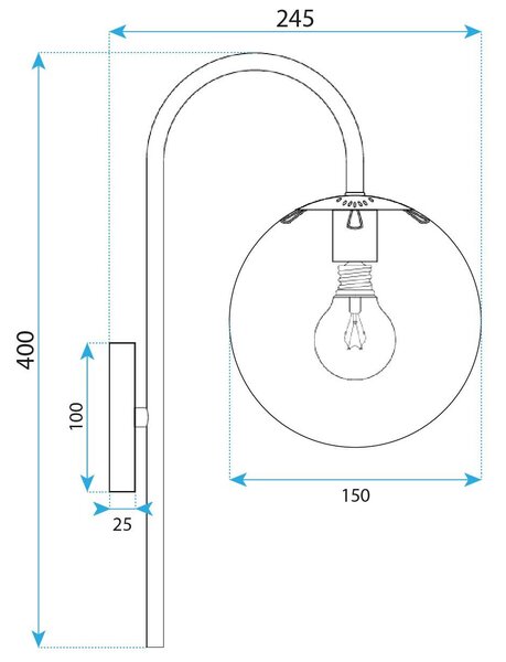 Lampa de perete G092-1W Chrome