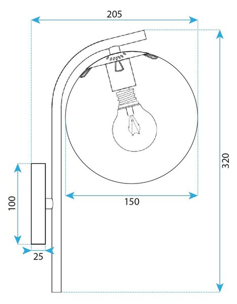 Lampa de perete G104-1W Gold
