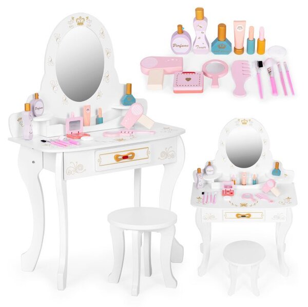 Masă cosmetică pentru copii cu accesorii pentru micile frumuseți