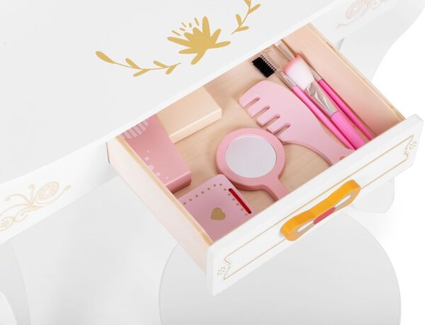 Masă cosmetică pentru copii cu accesorii pentru micile frumuseți