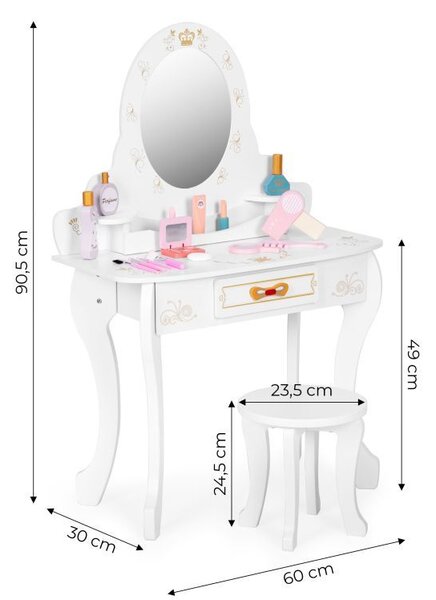Masă cosmetică pentru copii cu accesorii pentru micile frumuseți