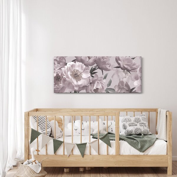 Tablou - Vintage bujorii (120x50 cm)