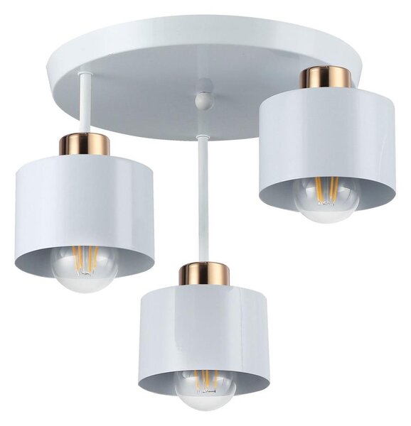 Lustră pe tijă 3xE27/35W/230V d. 30 cm alb/auriu
