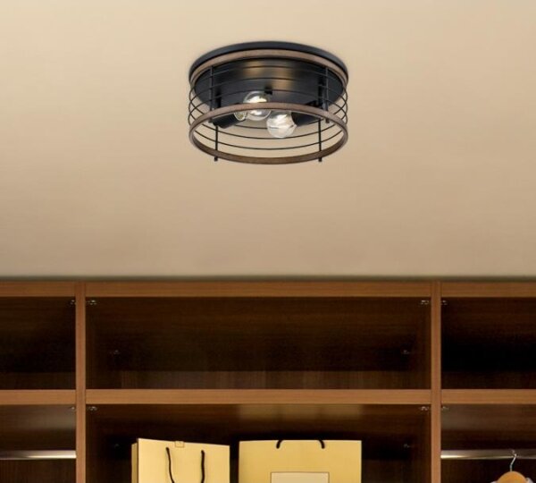 Plafonieră Westinghouse 61250 ACKTON 2xE27/60W/230V lemn recuperat