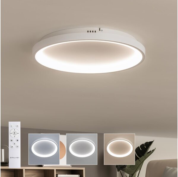 Brilagi - Plafonieră LED dimabilă FALCON SLIM, 42 W, 230 V, diametru 50 cm, albă + telecomandă