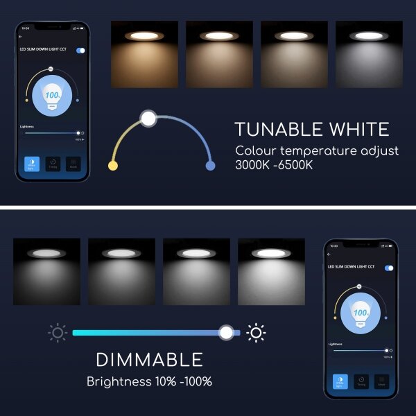 Plafonieră LED dimabilă 6W/230V d. 11,5 cm Wi-Fi Aigostar