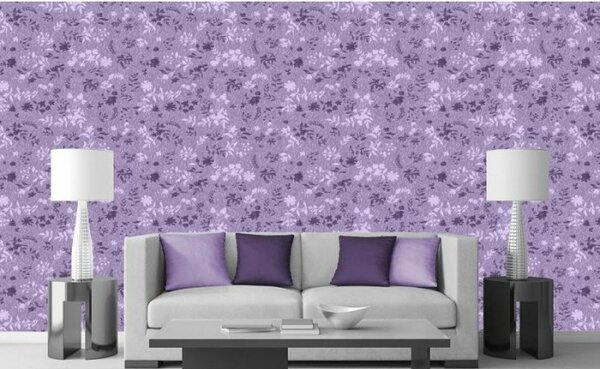 Tapet vlies de lux fundal floral violet