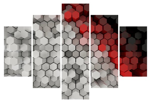 Tablou - 3D hexagoane (150x105 cm)