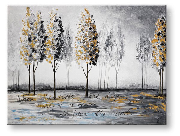 Tablou de perete pictat COPACI 1 parte - 120x90 cm / Clasic 2 cm