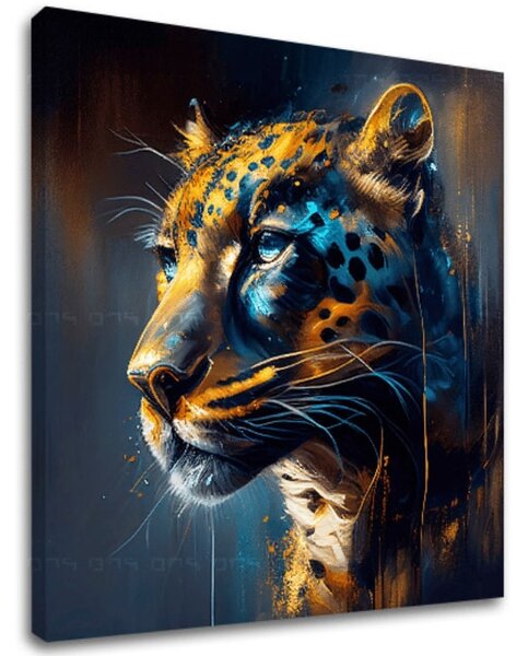 Pictură decorativă pe pânză - PREMIUM ART - Jaguar's Grace in the Wild - 80x80 cm