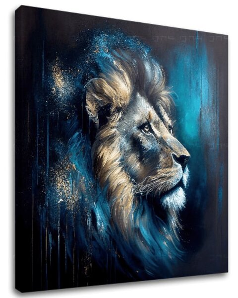 Pictură decorativă pe pânză - PREMIUM ART - Lion's Strength and Grace - 60x60 cm