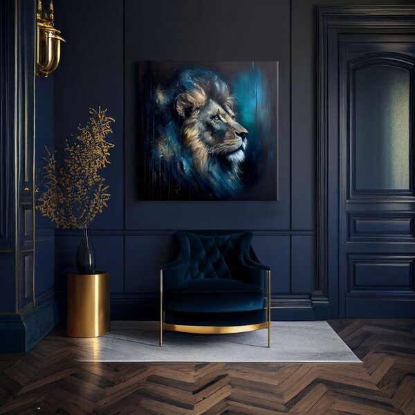 Pictură decorativă pe pânză - PREMIUM ART - Lion's Strength and Grace - 60x60 cm