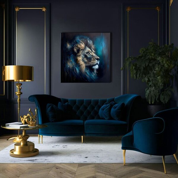 Pictură decorativă pe pânză - PREMIUM ART - Lion's Strength and Grace - 60x60 cm