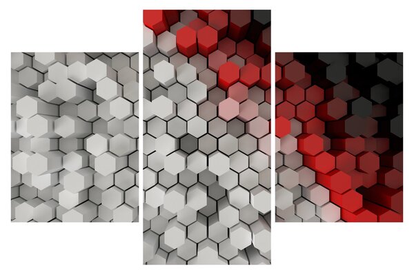 Tablou - 3D hexagoane (90x60 cm)