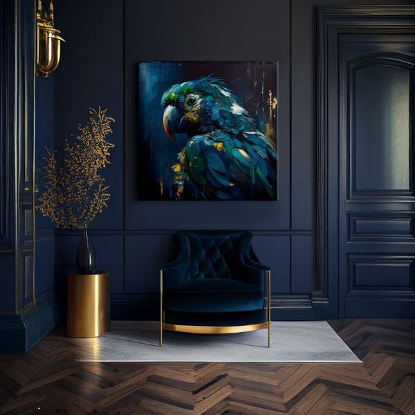 Pictură decorativă pe pânză - PREMIUM ART - Rainbow Feathers in Flight - 60x60 cm