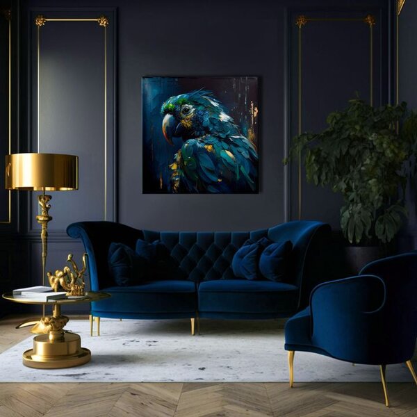Pictură decorativă pe pânză - PREMIUM ART - Rainbow Feathers in Flight - 60x60 cm