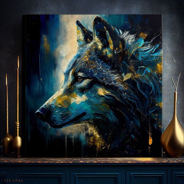 Pictură decorativă pe pânză - PREMIUM ART - Wilderness in Wolf Eyes - 60x60 cm