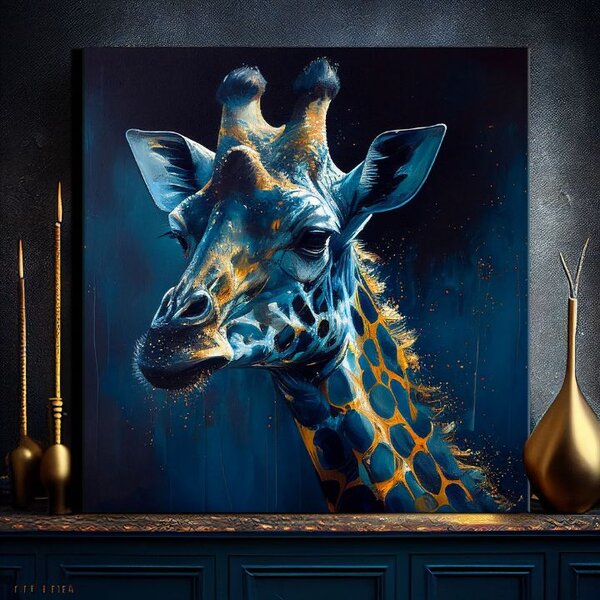 Pictură decorativă pe pânză - PREMIUM ART - Towering Majesty of Giraffe - 80x80 cm