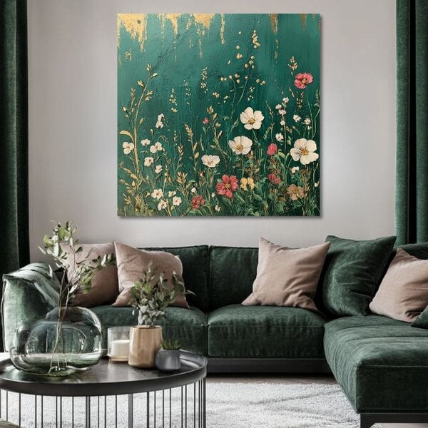 Reproducere pe pânză gradina de amintiri | finisată de mâna artistului - 40x40 cm