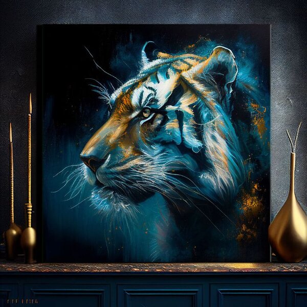 Pictură decorativă pe pânză - PREMIUM ART - Tiger's Mighty Spirit - 60x60 cm