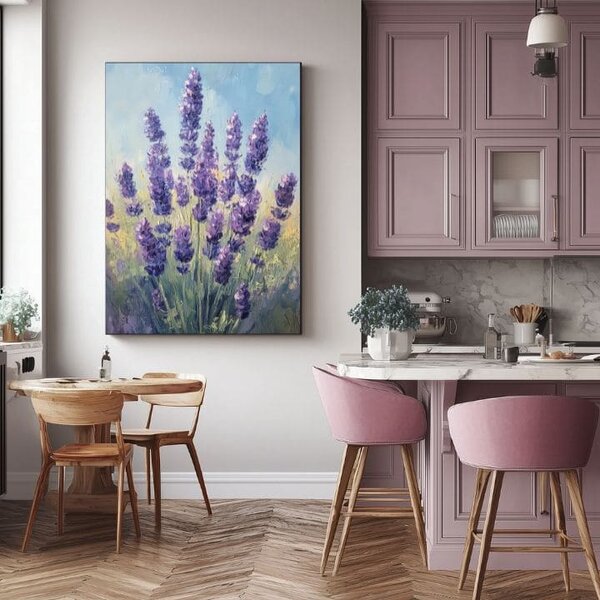 Pictură Lavanda șoptitoare | Câmpuri pline de parfum | finisată de mâna artistului - 40x60 cm