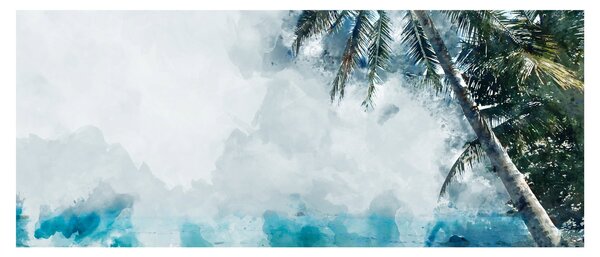 Tablou - Palmier lângă mare (120x50 cm)