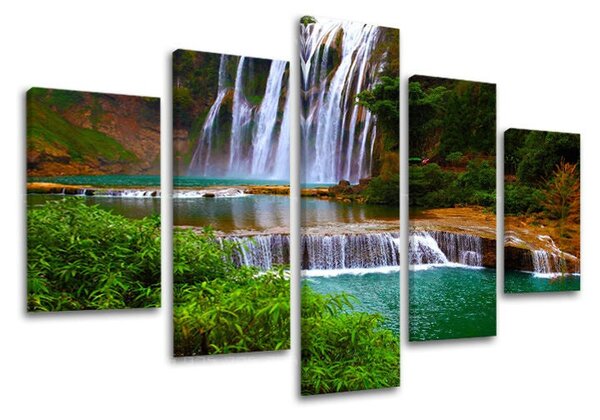Tablou de perete 5 părți WATERFALLS - 100x80 cm
