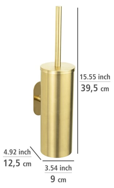 Perie de WC aurie autoadezivă din oțel inoxidabil Orea Gold – Wenko