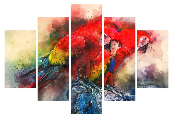 Tablou - Papagali roșii ara (150x105 cm)