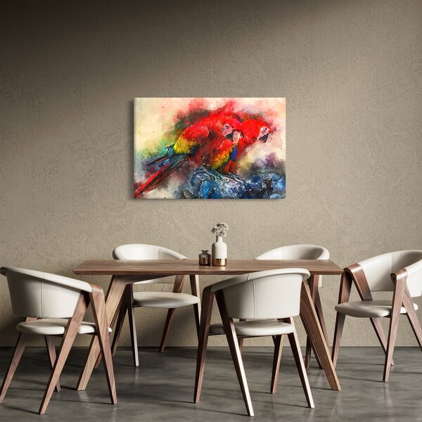 Tablou - Papagali roșii ara (90x60 cm)