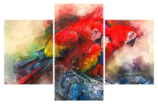 Tablou - Papagali roșii ara (90x60 cm)