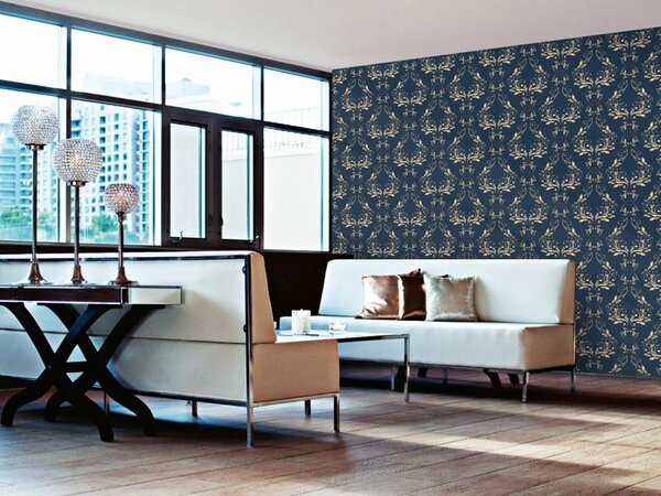 Tapet vlies de lux ornamente albastre