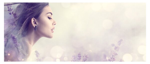 Tablou - Femeia cu lavandă (120x50 cm)