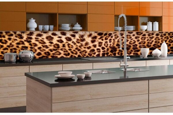 Fototapet pentru bucătărie - piele de leopard 350 x 60 cm