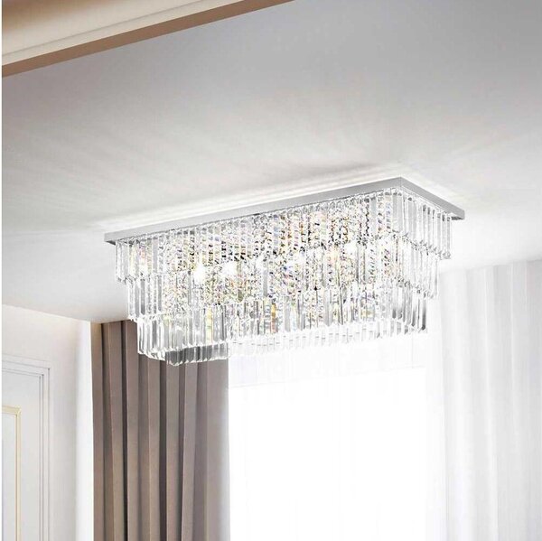 Ideal Lux - Plafonieră MARTINEZ 8xE14/40W/230V crom lucios