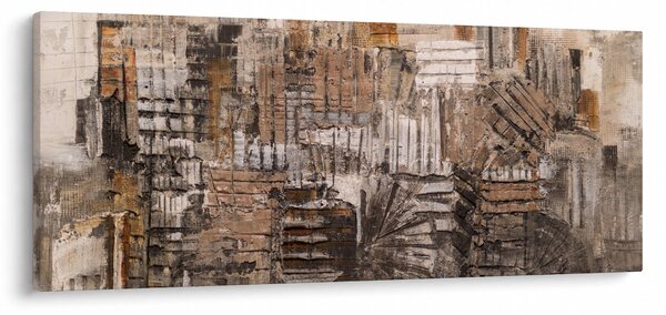 Tablou - Abstract, nuanțe maro (120x50 cm)