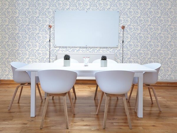 Tapet vlies de lux ornament albastru-alb