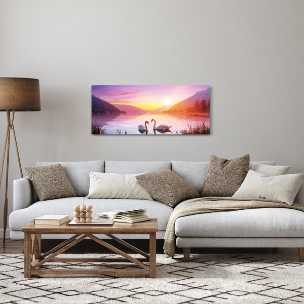 Tablou - Lebăde îndrăgostite (120x50 cm)