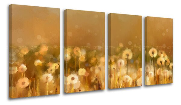 Tablou de perete în 4 părți FLORI - 80x40 cm
