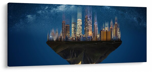 Tablou - Metropola plutind în spațiu (120x50 cm)