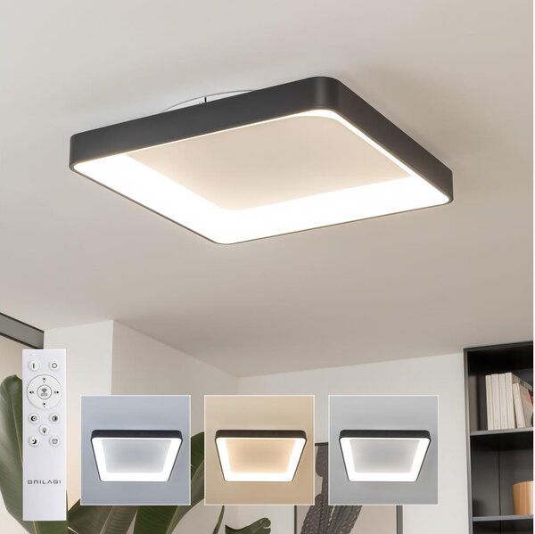 Brilagi - Plafonieră LED dimabilă FALCON II LED/125W/230V 60x60 cm neagră +telecomandă