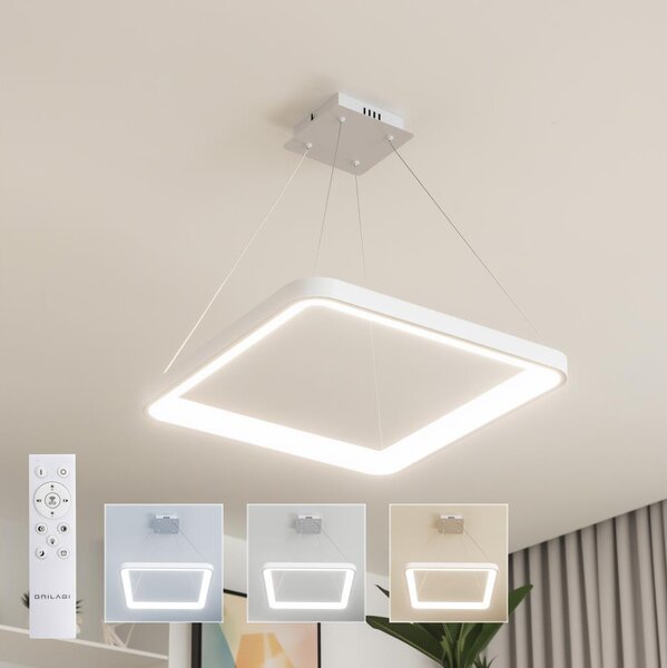 Brilagi - lustră LED reglabilă pe cablu FALCON SLIM LED/50W/230V 50x50 cm albă + telecomandă
