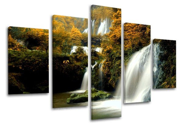 Tablou de perete în 5 părți WATERFALLS - 100x80 cm