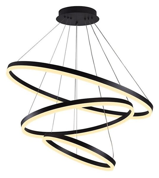 Brilagi - Lustră LED reglabilă suspendată pe cablu CIRCLE LED/125W/230V 3000-6500K neagră + telecomandă