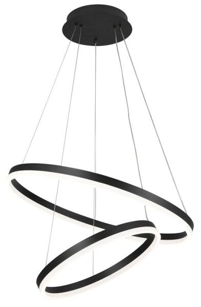 Brilagi - Lustră LED dimabilă suspendată pe cablu CIRCLE, 70W/230V, 3000-6500K, negru + telecomandă
