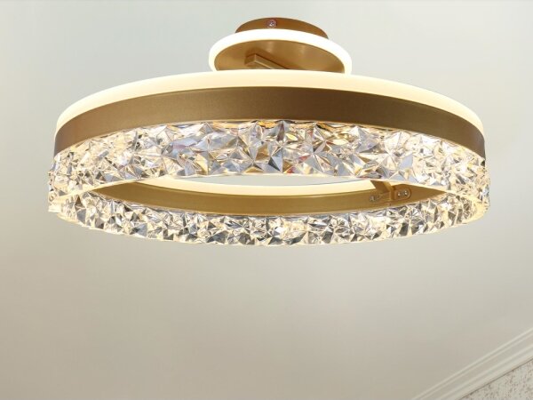 Lustră LED dimabilă aplicată Brilagi LED/86W/230V 3000-6500K auriu + telecomandă